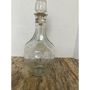 Jack Daniels Bottle 1.75 Liter Glass Decanter Etched Brand Belle Of Lincoln Vtg